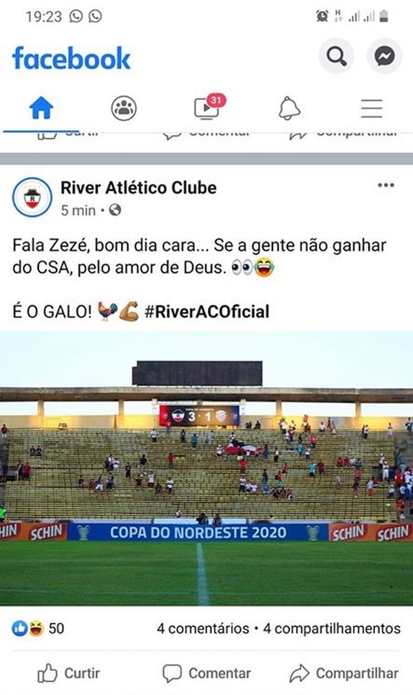 River-PI zoa CSA e usa frase de áudio vazado de Thiago Neves: 
