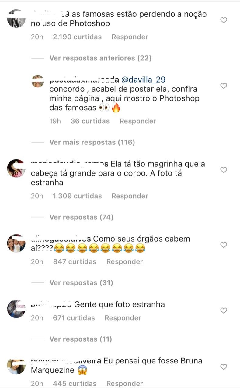 Comentários em foto de Mariana Rios (Foto: reprodução/Instagram)