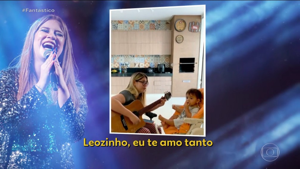 Marília em vídeo com o filho, Léo — Foto: Fantástico