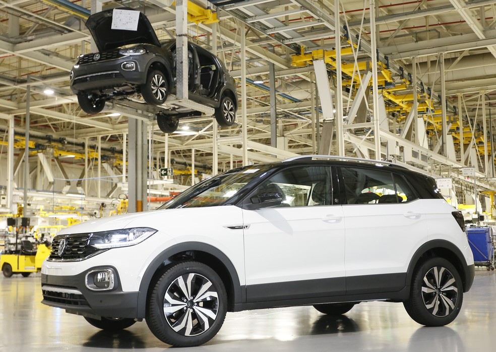 Volkswagen T-Cross é feito em São José Pinhais, que ficará parada por 20 dias em junho — Foto: Divulgação
