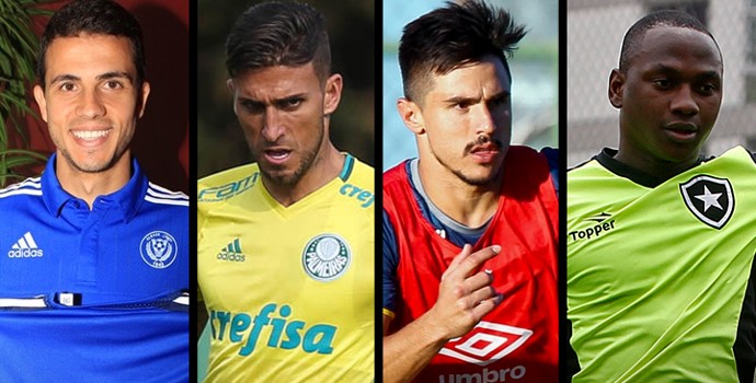 MONTAGEM - Nilmar (ex-Inter), Rafael Marques (Palmeiras), Willian (Cruzeiro) e Sassá (Botafogo) (Foto: Editoria de Arte)