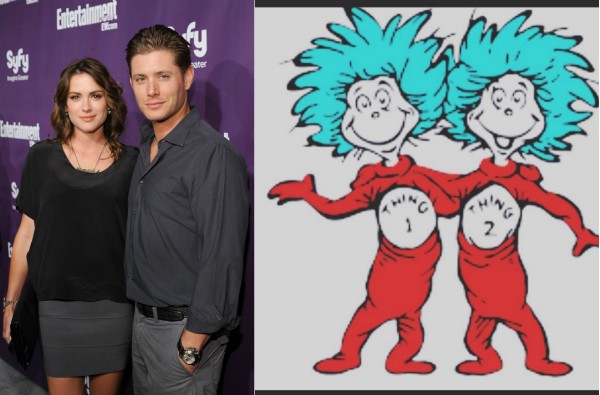 Jensen Ackles e Danneel Ackles-Harris e o desenho publicado pelo ator no Instagram (Foto: Instagram)