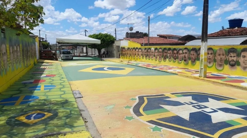 Rua decorada em Macaíba, na Grande Natal — Foto: Reprodução