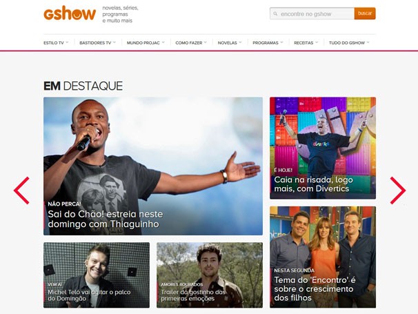 Rede Globo > novidades - Está no ar Gshow.com! Não acha os sites dos ...