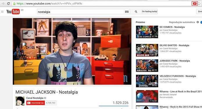 YouTube exibirá um botão na barra de endereço para que vídeo seja exibido em PIP (Foto: Reprodução/Elson de Souza)