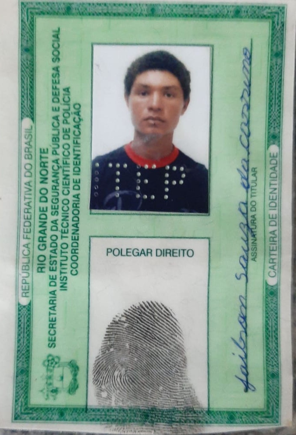 Jailson de Souza Cassiano, de 26 anos, foi morto na noite desta segunda-feira (3), em Areia Branca — Foto: Divulgação/Itep-RN