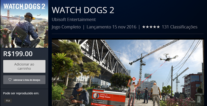 Watch Dogs 2: como baixar no PS4 (Foto: Reprodução/Victor Teixeira)