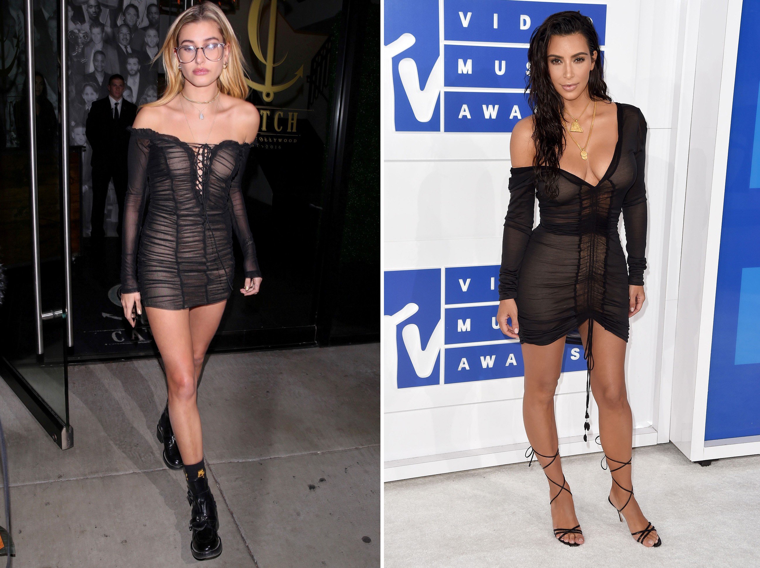 Hailey Baldwin vs Kim Kardashian (Foto: AKM-GSI  e Getty Images)