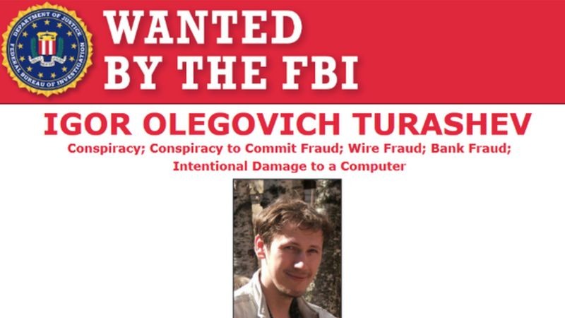 Igor Turashev foi indiciado e é procurado pelo FBI (Foto: US DEPARTMENT OF JUSTICE via BBC News)