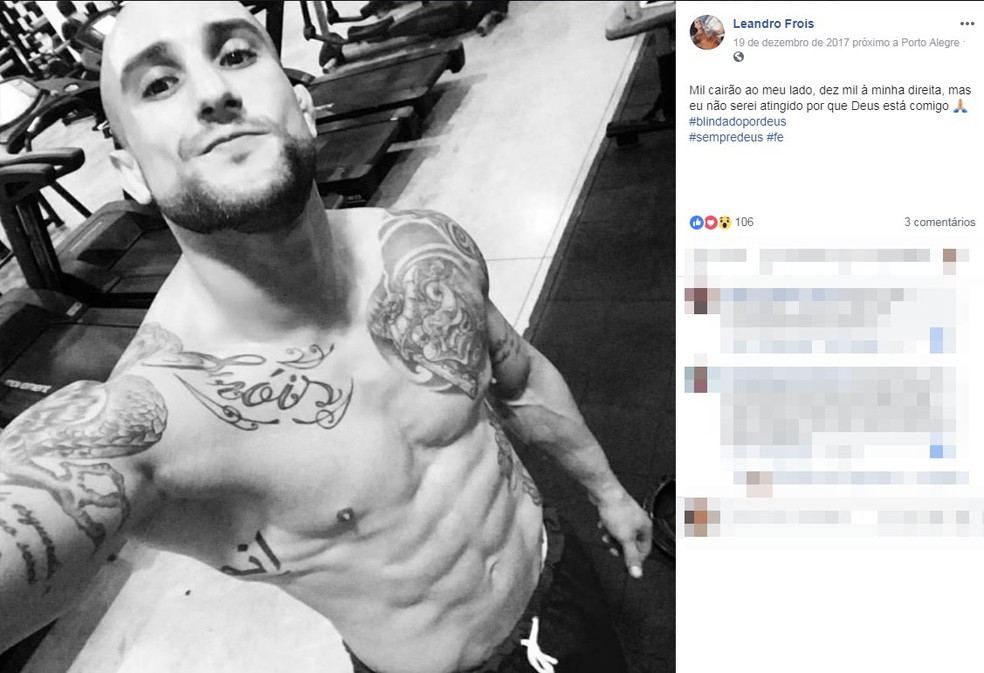 Leandro Frois foi encontrado morto na Cadeia Pública de Porto Alegre após ser preso em flagrante por violência doméstica — Foto: Reprodução/Facebook