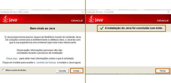 Faça a instalação da versão anterior do Java de forma tradicional (Foto: Reprodução/Barbara Mannara)