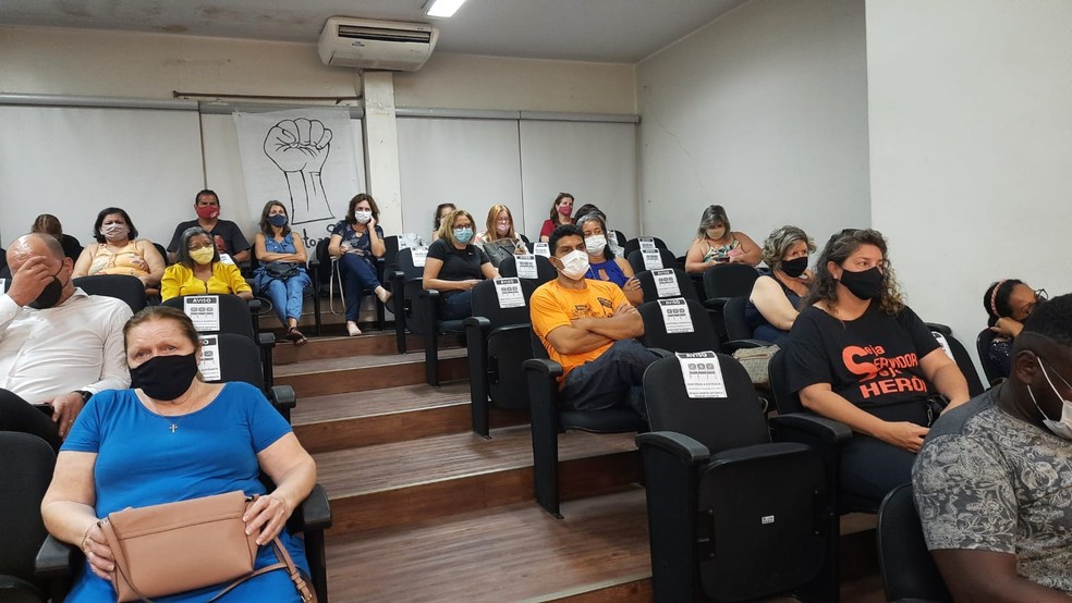 Servidores ocuparam as galerias para pressionar contra aprovação do reajuste nos salários do funcionalismo — Foto: Anderson Camargo/TV TEM