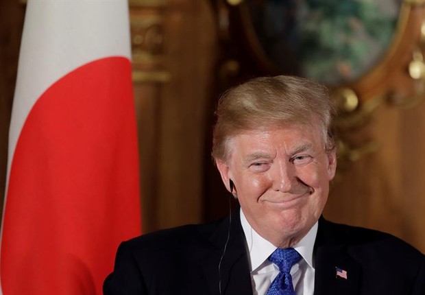 O presidente norte-americano Donald Trump em visita ao Japão (Foto: Kiyoshi Ota/EFE)