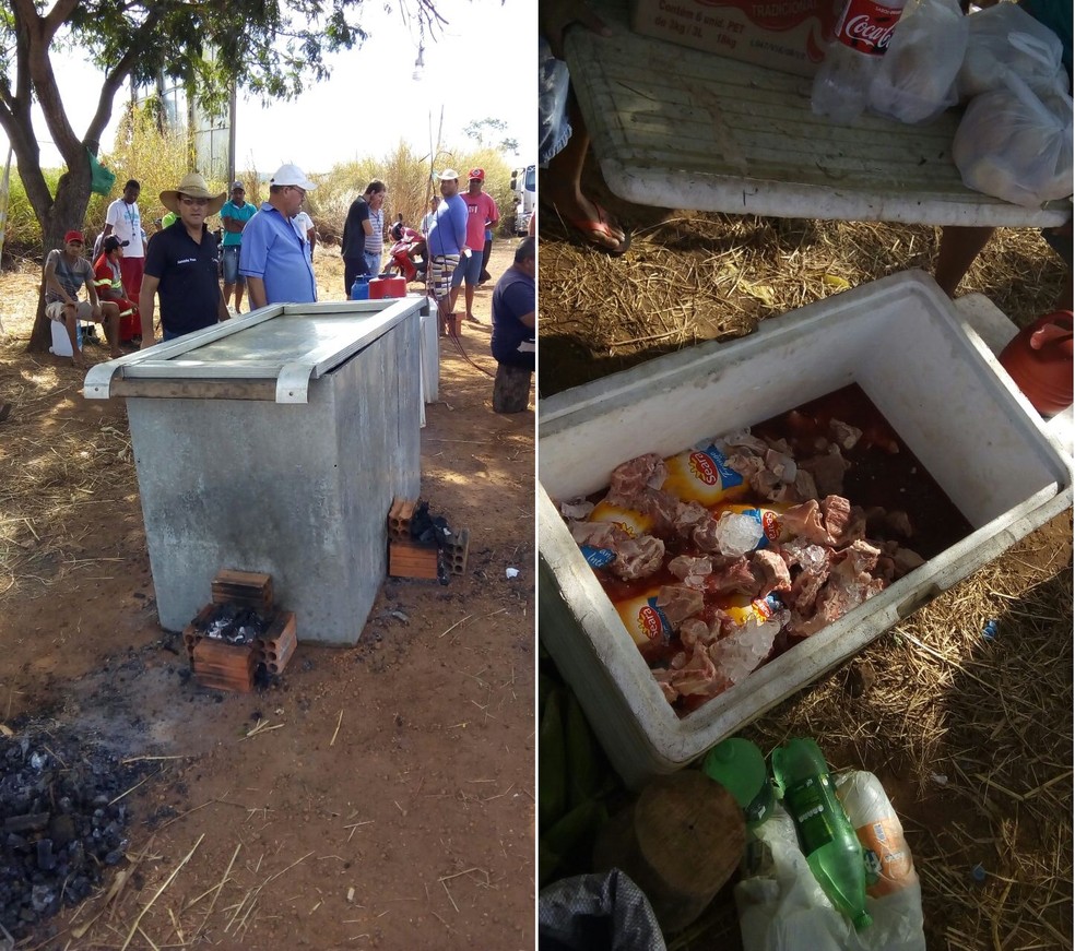 Fazendeiros da região de Uruçuí doaram alimentos e uma churrasqueira improvisada para os manifestantes. (Foto: Eduardo Gomes/ Arquivo pessoal)