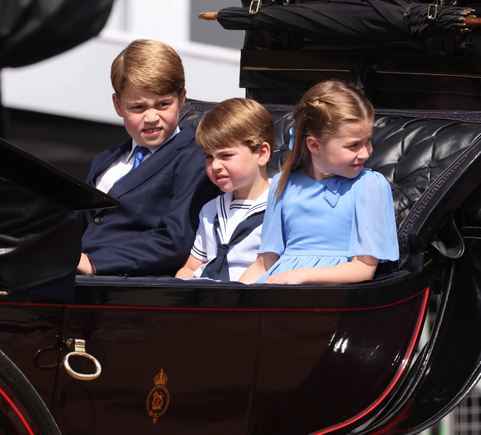 Os príncipes George, Louis e Charlotte — Foto: Getty Images