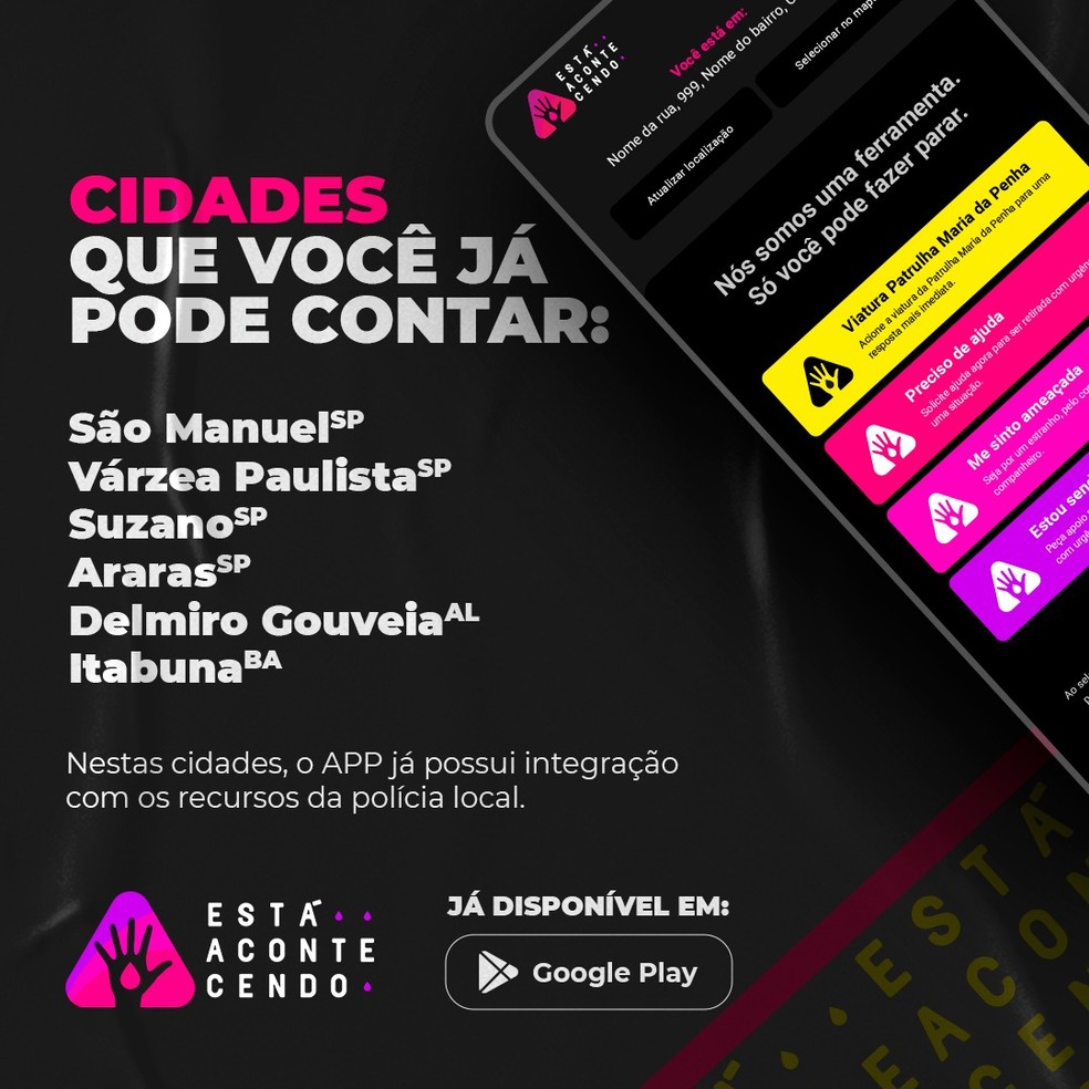 Guardas Civis Municipais (GCMs) de várias cidades têm utilizado o aplicativo do estudante de Botucatu (SP) — Foto: Está Acontecendo/Divulgação