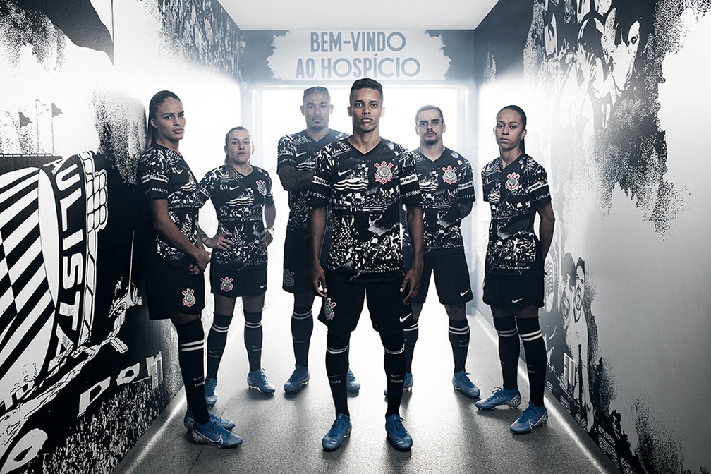 Fotos do lançamento da nova terceira camisa do Corinthians — Foto: Divulgação/Nike