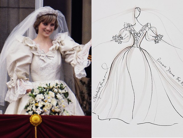 David e Elizabeth Emanuel são os estilistas que criaram o vestido de Diana  (Foto: Getty Images e Reprodução)