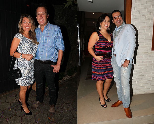 Emílio Surita e a mulher (à esquerda) e Fábio Arruda e amiga (à direita) (Foto: Manuela Scarpa e Claudio Augusto/Foto Rio News)