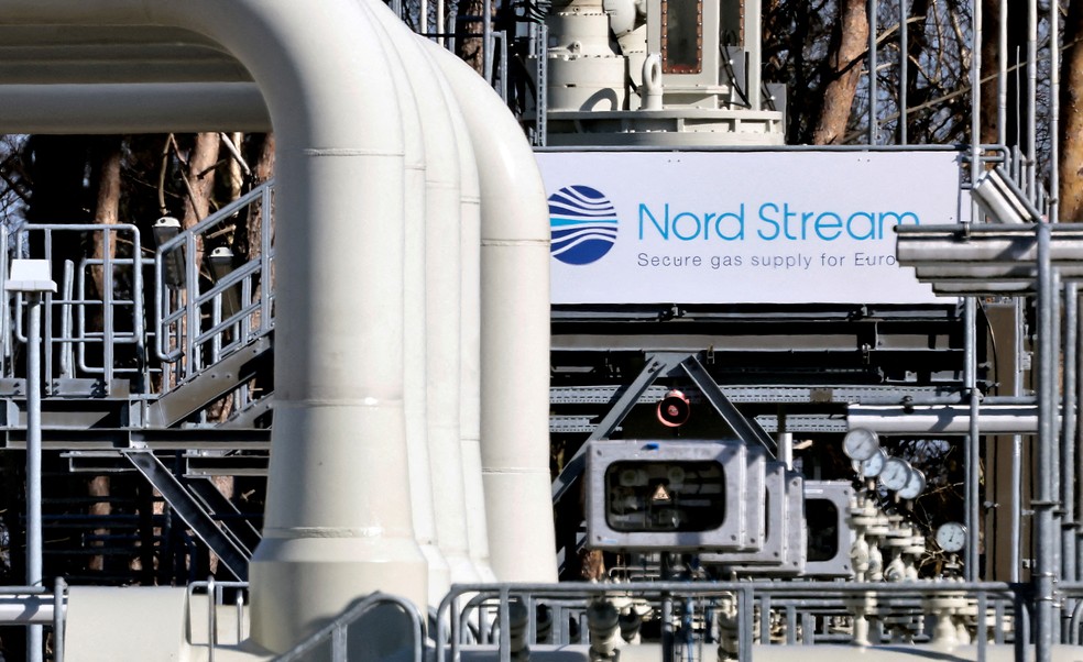 Tubos das instalações do gasoduto Nord Stream 1 em Lubmin, na Alemanha  — Foto: REUTERS/Hannibal Hanschke