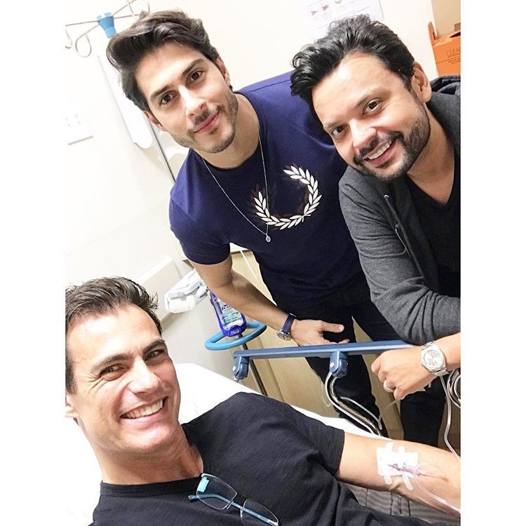 Carlos Casagrande com os amigos Bruno Santos e Leo Andrade (Foto: Reprodução/Instagram)