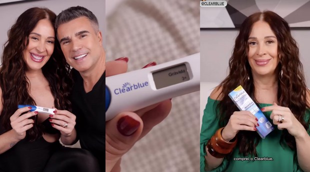 Claudia Raia e Jarbas Homem de Mello anunciam gravidez em parceria com a marca de testes de gravidez Clearblue (Foto: Reprodução Instagram)