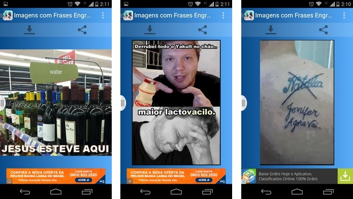 Imagens com Frases Engra?adas ? um app de humor brasileiro (Foto: Reprodu??o/ Raquel Freire)