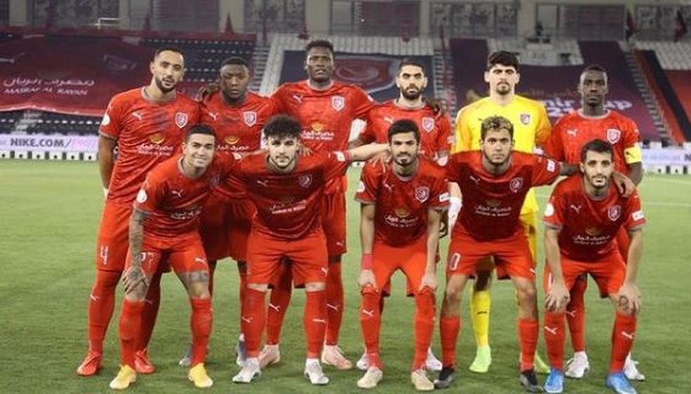 Dudu em ação pelo Al Duhail nesta segunda-feira — Foto: Divulgação / Al Duhail