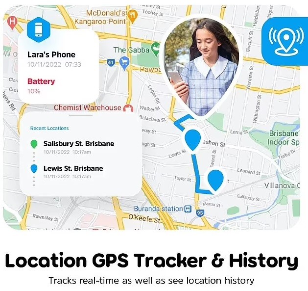 O smartphone vem com GPS e mostra histórico de localização para os pais (Foto: Divulgação)