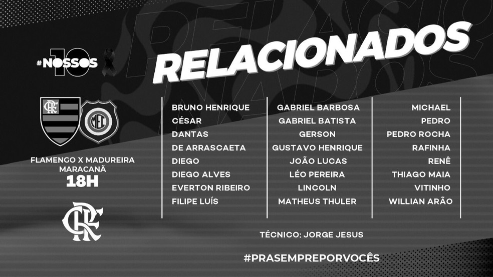 Relacionados do Flamengo — Foto: Divulgação/Flamengo