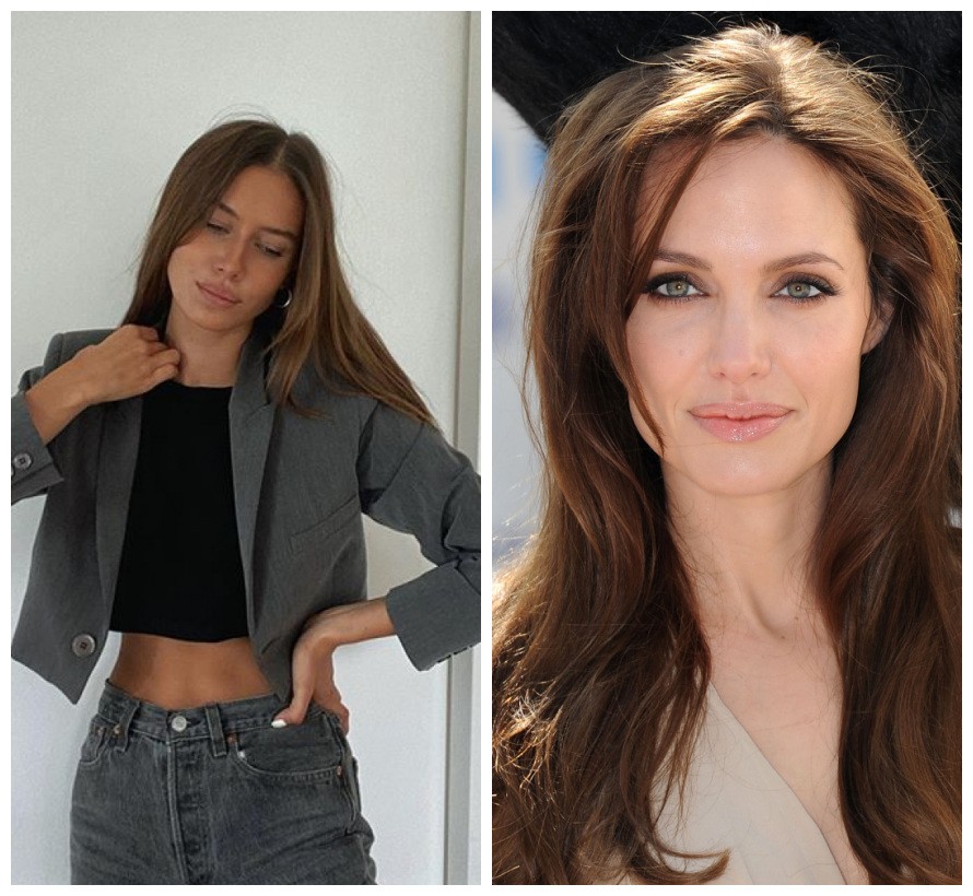 Nicole Poturalski e Angelina Jolie (Foto: Instagram/Getty Images)