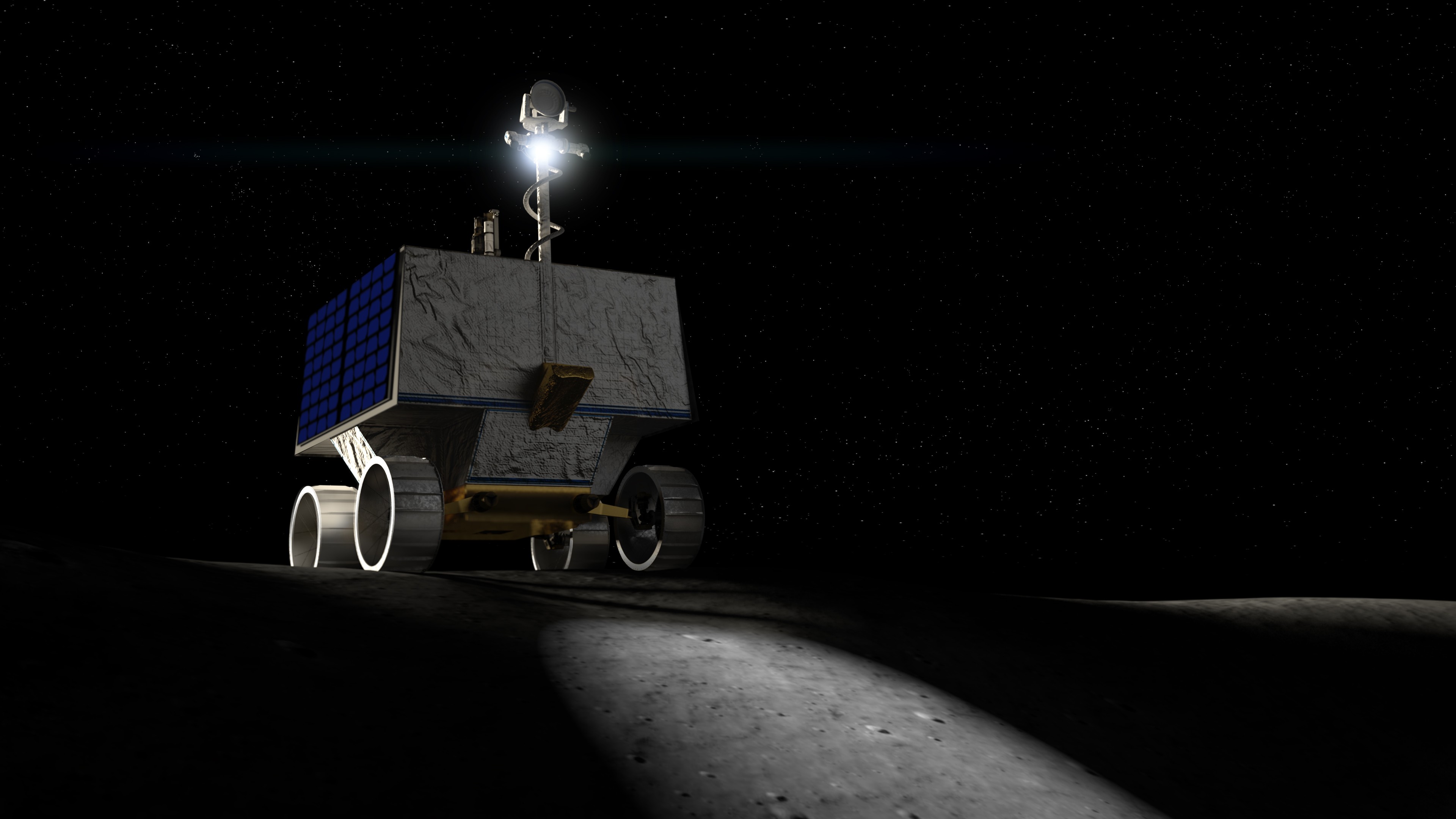 Rover da missão Artemis pousará no polo sul da Lua para procurar gelo (Foto: NASA Ames/Daniel Rutter)