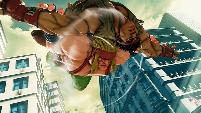 Em seu Critical Art, Alex prende Ryu com um agarrão em crucifixo (Divulgação/Capcom)