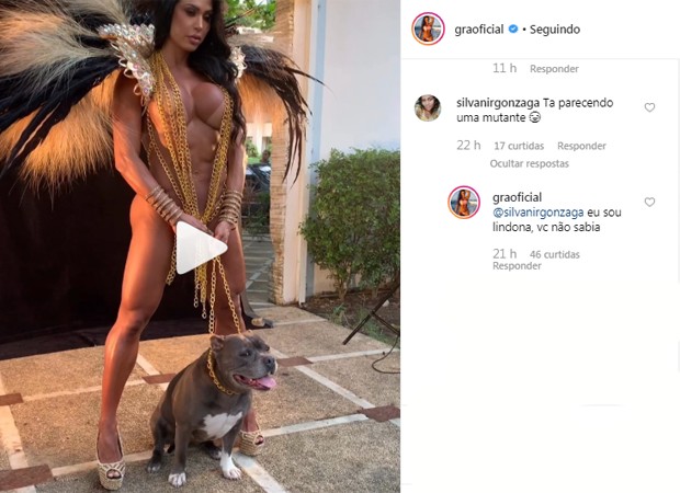 Gracyanne Barbosa é chamada de mutante (Foto: Reprodução/Instagram)