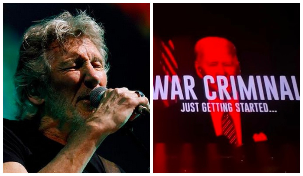 A menção a Joe Biden como criminoso de guerra no show de Roger Waters (Foto: Instagram/Reprodução)