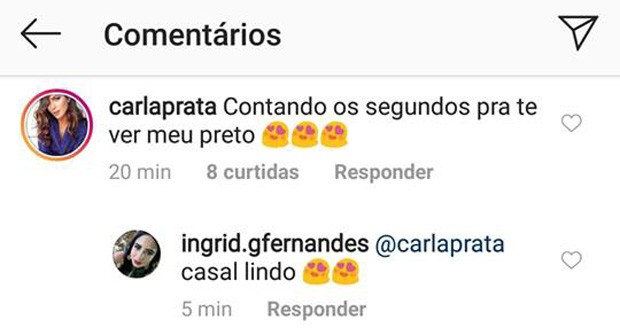 Carla Prata responde post romântico de Mariano (Foto: Reprodução/Instagram)