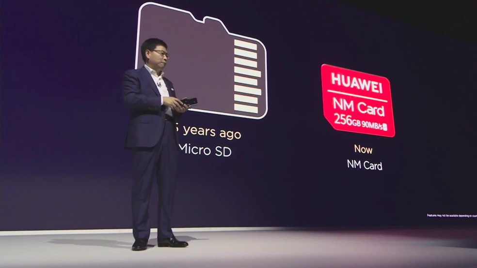 NM Card é 45% menor que cartões microSD — Foto: Divulgação/Huawei
