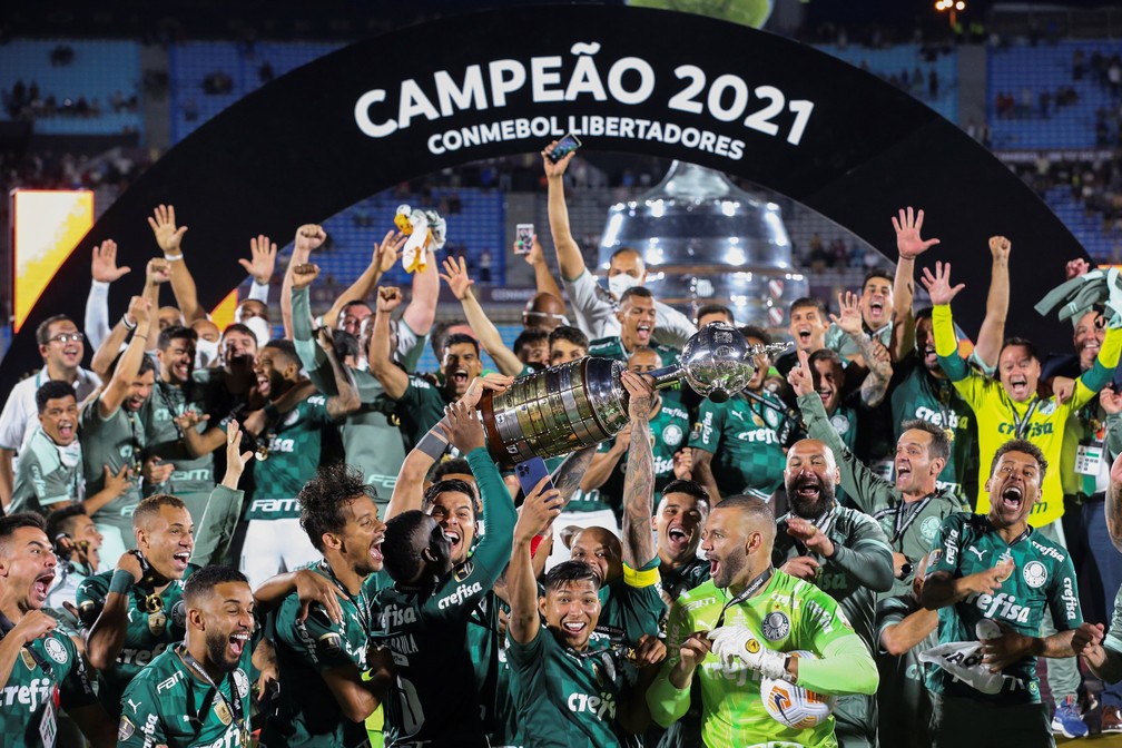 Campeão da Libertadores 2021, Palmeiras é um dos clubes que entra direto na terceira fase — Foto: Juan Ignacio Roncoroni / EFE
