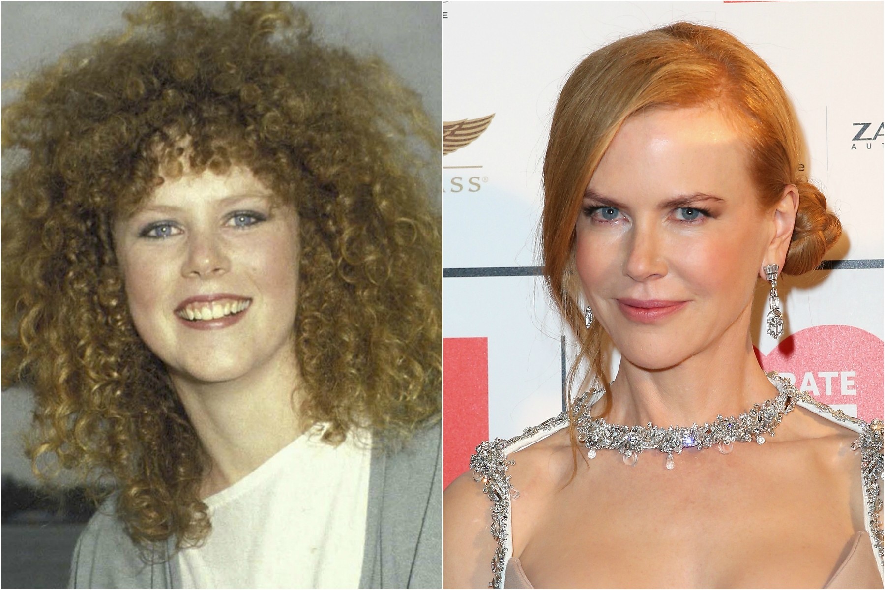 Nicole Kidman em 1983 e três décadas depois. (Foto: Getty Images)