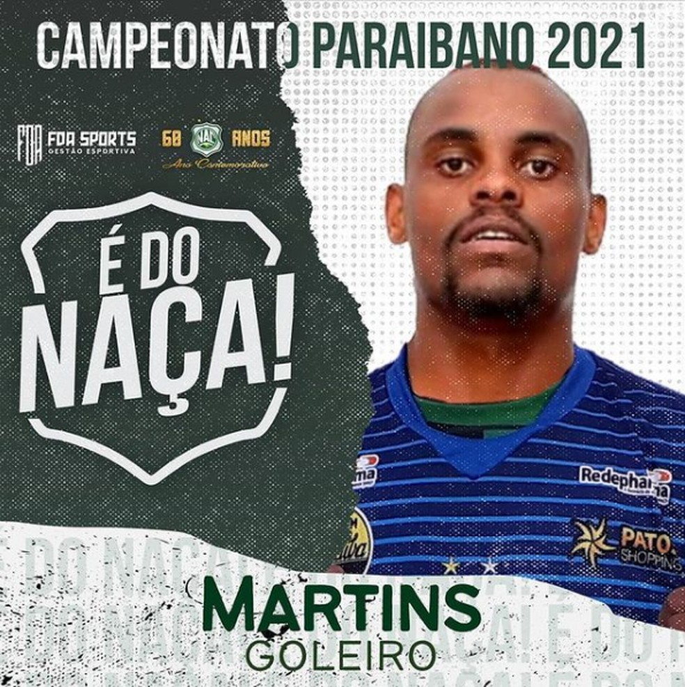 O goleiro Martins, de 27 anos, far� a sua primeira passagem pelo futebol nordestino � Foto: Divulga��o - Nacional - PB