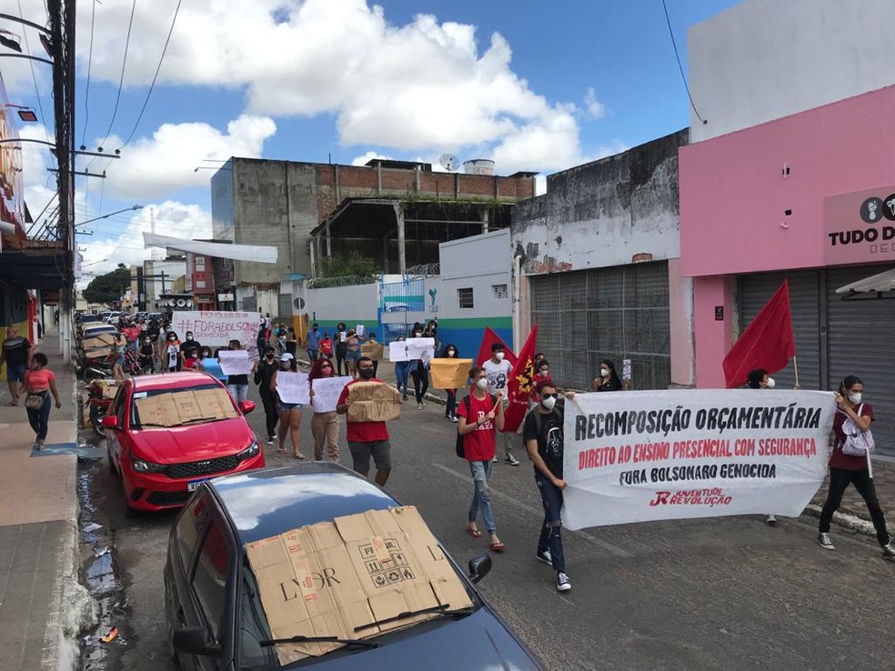 Ato contra Bolsonaro em Arapiraca, Alagoas — Foto: Breno Airan/Arquivo Pessoal