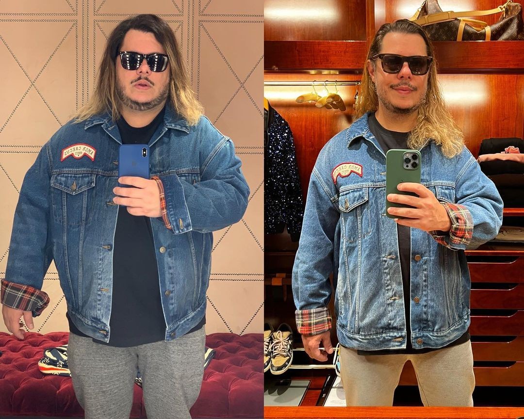 Marcus Majella posta antes e depois de mudança de estilo de vida e celebra resultado (Foto: Reprodução/ Instagram)