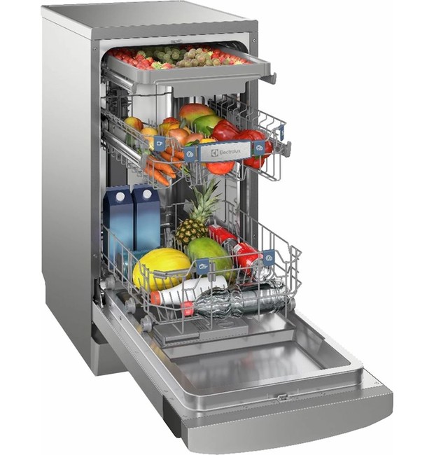 Lava-louça Electrolux LL10X 10 Serviços Inox tem função Higienizar para legumes, frutas e produtos industrializados  (Foto: Reprodução / Shoptime)