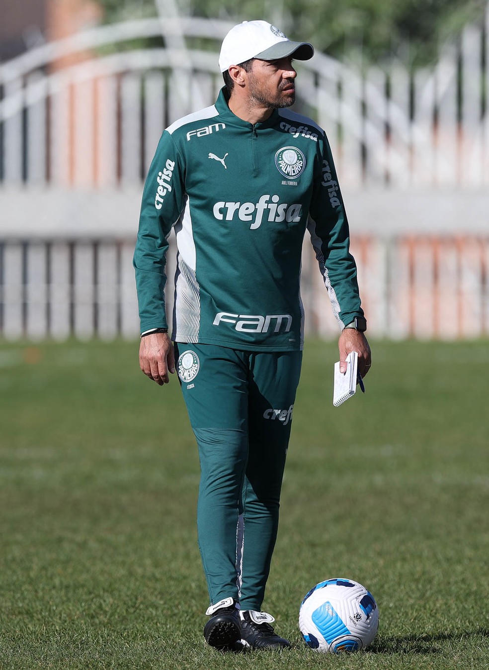 Abel Ferreira no treino do Palmeiras — Foto: Cesar Greco\Palmeiras