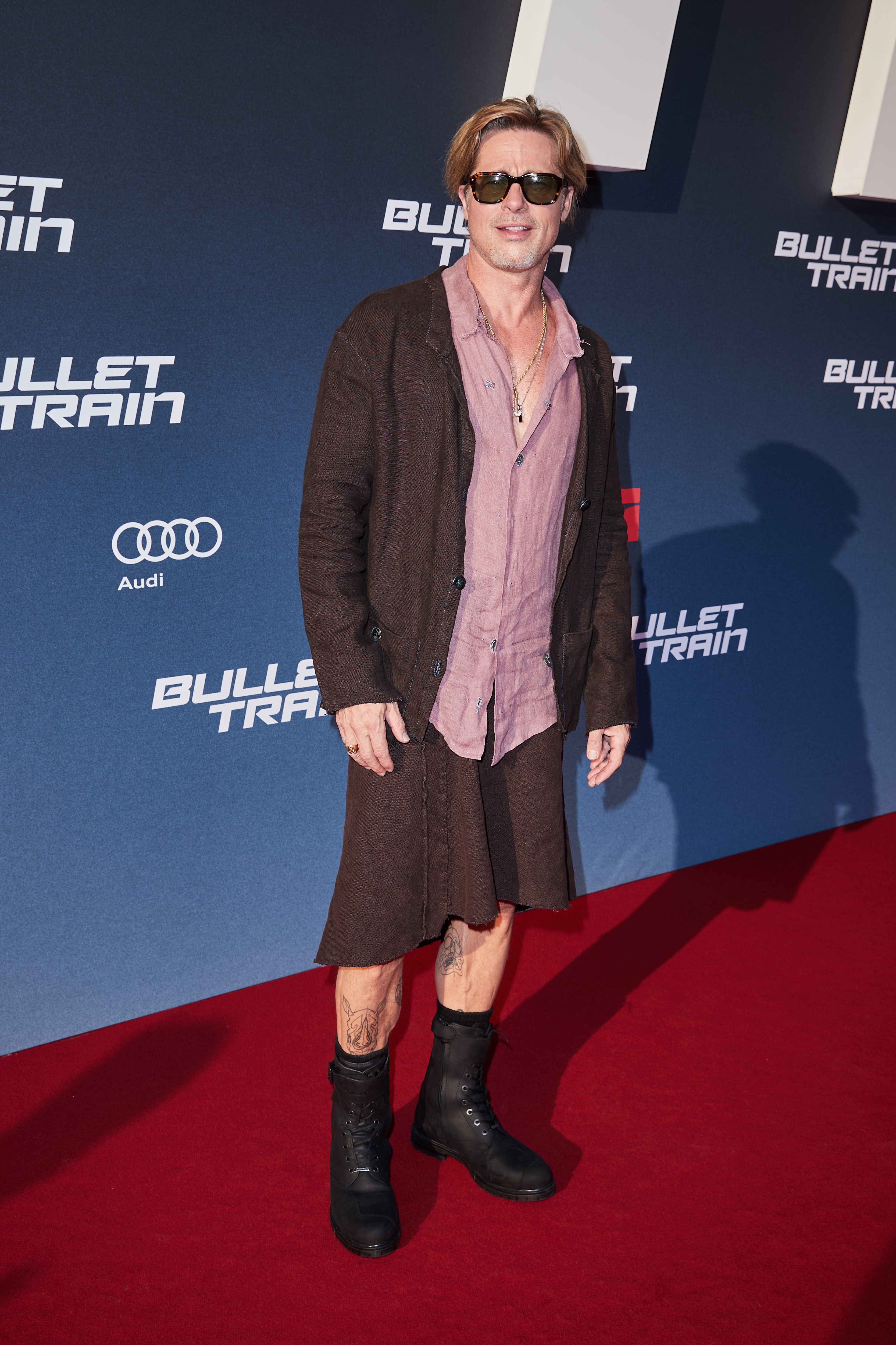 Brad Pitt no evento de lançamento de Trem-Bala (2022) em Berlim (Foto: Getty Images)