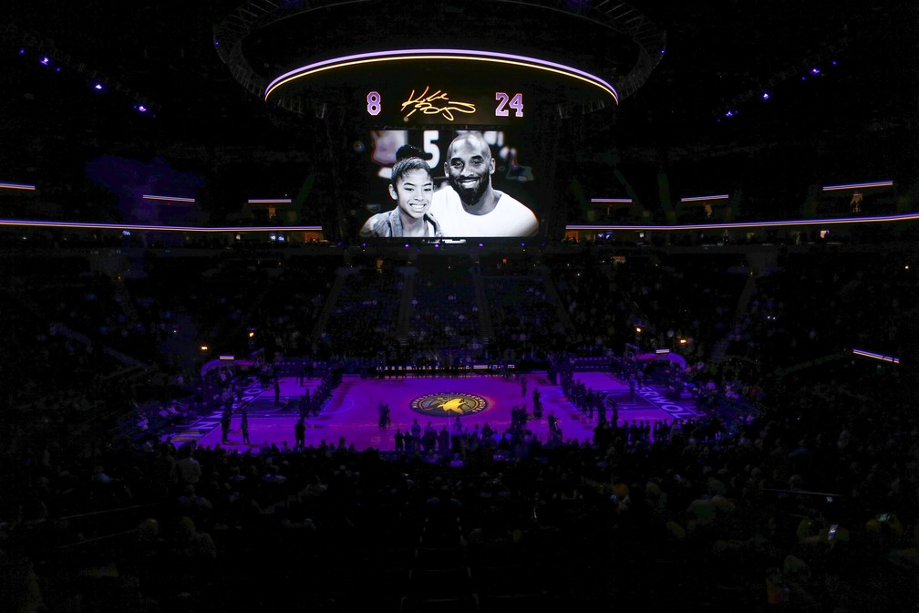 Homenagem a Kobe Bryant — Foto: Bruce Kluckhohn-USA TODAY Sports