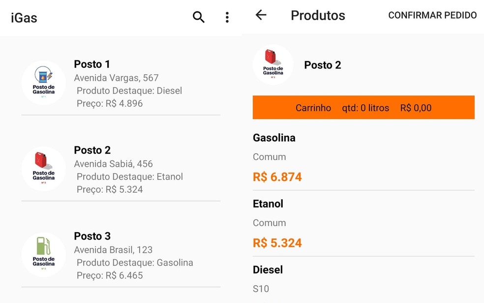 Aplicativo permite consulta em preços de gasolina e mostra postos mais próximos do usuário — Foto: Gabriel