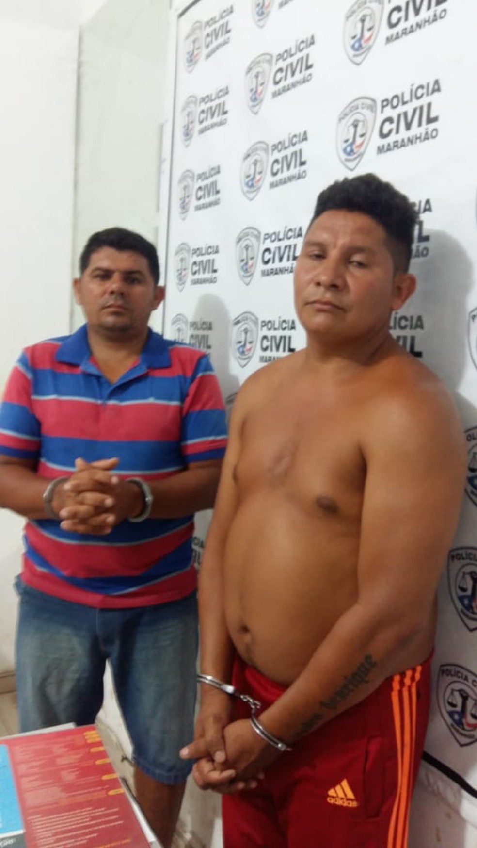 Lázaro de Jesus Cardoso e Cleiton Ferreira Mesquita foram presos em Itapecuru Mirim — Foto: Divulgação/Polícia Civil