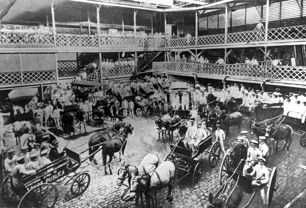 Brigada de combate ao mosquito, do Serviço de Profilaxia da Febre Amarela, em 1905  (Foto: Acervo Casa de Oswaldo Cruz/Fiocruz)