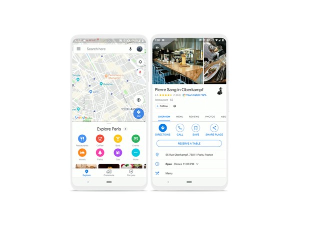 Google Maps te ajuda a identificar restaurantes interessantes que combinam com você, fazer reservas para refeições, bem como saber o tempo de espera (Foto: Divulgação)